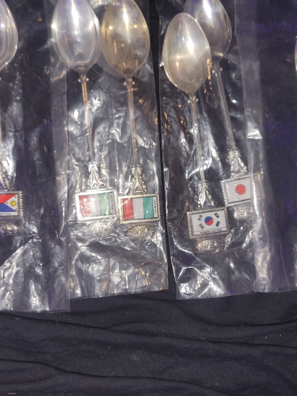 Vintage Silver-Tone Flag Souvenir Spoon with Red, White & Green Enamel